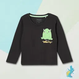 max Boys Graphic Printed Round Neck Cotton T-shirt-image-99