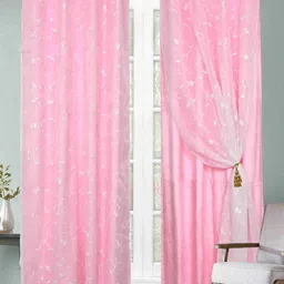 Aura Pink & White Ethnic Motifs Window Curtain-picture-44