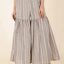 Aramya Women Striped Flared Ethnic Palazzos-picture-45