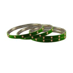 Vidhya Kangan Green Brass Bangles-image-53