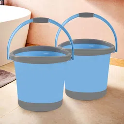 Kuber Industries Blue & Grey 2 Pieces Lightweight Buckets With Handles 18 L Each-20