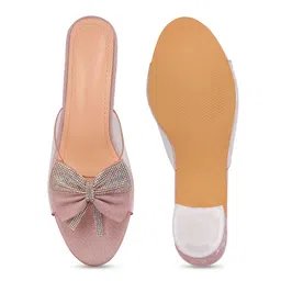 AVIVASTYLE Textured Block Pumps with Bows image 4