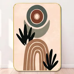 SAF Pink & Grey Modern Abstract Geometric Wooden Wall Art-1