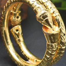SATTIK Set Of 2 Gold-plated Brass Bangles-image-12