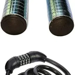 MULTIROUND LONG TYPE CYCLE LOCK & 2 PCS SILVER COLOR CYCLE FOOT REST Bicycle Lock-7