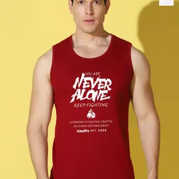 WOOSTRO Pack Of 2 Printed Combed Cotton Gym Vests VWS26(ALONE MAROON)(HARD WHITE)-image-44