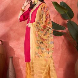 Sangria Women Pink Kurta Sets-picture-6