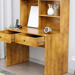 HEXA RED Brown Engineered Wood Study Table For Work From Home Students & Computer Table image 5