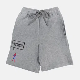YK Marvel Boys Graphic Printed Regular Fit Mid-Rise Shorts-12