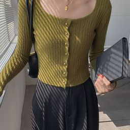 StyleCast Round Neck Long Sleeves Acrylic Cardigan-picture-13