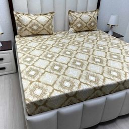 Pure Decor Royal Passion Brown & White Printed Cotton 230TC Queen Bedsheet2.28m x 2.54m-image-72