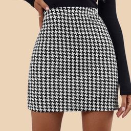 DIMPY GARMENTS Checked Printed Pencil Mini Skirts-image-26