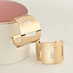 Kazo Gold Plated Contemporary Half Hoop Earrings-image-13