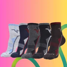 MJE Men Pack Of 5 Patterned Ankle Length Socks-picture-15