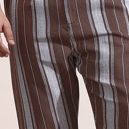 Instafab Plus Men Plus Size Striped Comfort Cigarette Trousers image 3