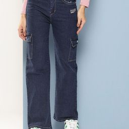 Aarika Girls Comfort Tapered Fit Mid-Rise Low Distress Stretchable Jeans-picture-25