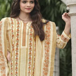 DRAVINAM Trends Floral Printed Pure Cotton Unstitched Dress Material-image-28
