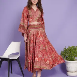 Boholyfe Rosy Reverie Skirt & Crop Top Co-Ords Set-picture-41