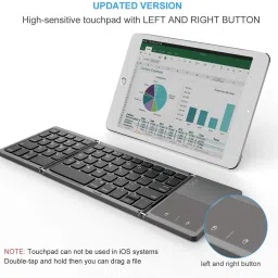 VOOCME Foldable Bluetooth Keyboard, Wireless Bluetooth Keyboard with Touchpad Compatible with iOS, Windows, Android Smartphones, Tablets, Laptops and more Laptop Accessory image 5