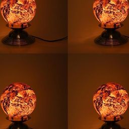 SOMIL Brown Pack Of 4 Printed Glass Cylindrical Shaped Table Lamps-image-62