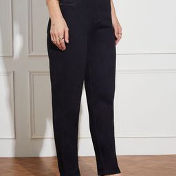 Miss Chase Planted Allium Garden Women High-Rise Mom Fit Heavy Fade Stretchable Jeans-picture-43