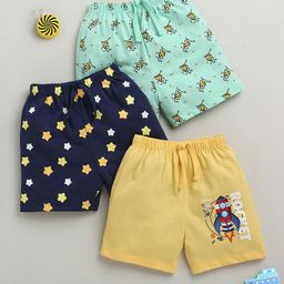 BUMZEE Boy Pack Of 3 Printed High-Rise Above Knee Regular Fit Shorts-picture-51