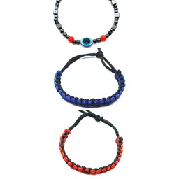 Dynamic Retail Global Set of 3 Black Multistrand Bracelet-picture-1