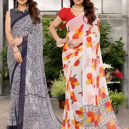 Moda Rapido Floral Pure Georgette Saree-image-83