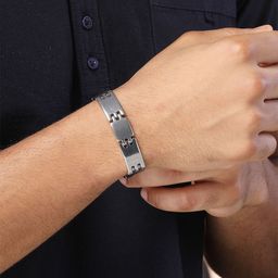 Bohey by KARATCART Men Handcrafted Silver-Plated Link Bracelet-picture-21