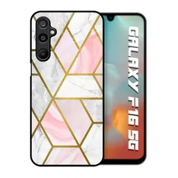 QRIOH Unisex Samsung Galaxy F16 5G Geometrical Marble Shockproof Real Glass Back Case-picture-45