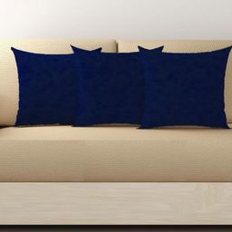Trance Home Linen Navy Blue Set of 3 Square Cushion Covers-16
