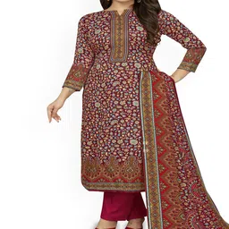 DRAVINAM Trends Floral Printed Pashmina Woolen Unstitched Dress Material-image-98