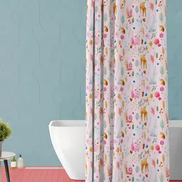 ArtzFolio Pink & Brown Printed Waterproof Shower Curtain-48