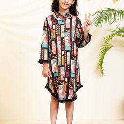 Bugandbees Print Shirt Dress-image-53