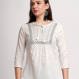 me Queen Women Printed Tie-Up Neck Top-image-83
