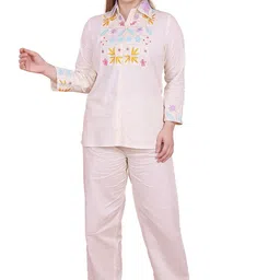 Kaajal by Vidhi Embroidered Shirt With Trousers Co-Ords-picture-56