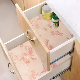 Kuber Industries Cream-Coloured 2 Pieces Printed Water Resistant Shelf Liner Organisers-42