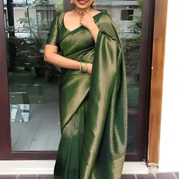 Anouk Woven Design Zari Kanjeevaram Saree-6
