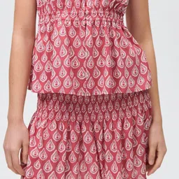 MANGO Printed Smocked Mini A-line Skirt-image-75
