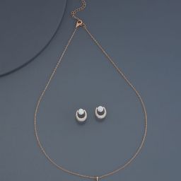 Kushal's Fashion Jewellery Rose Gold-Plated Cubic Zirconia-Studded Jewellery Set-7