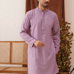 Jompers Men Embroidered Regular Sequinned Kurta with Pyjamas-9