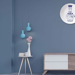 THE QUIRKY HOME White & Blue Delft Vase Printed Ceramic Premium Decorative Wall Decor-image-65