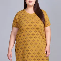 IN Love Women Printed Plus Size Cotton Lounge T-Shirt-7