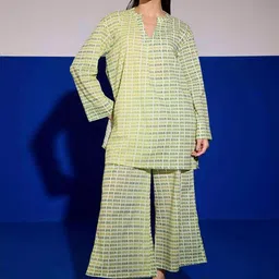 SIL SILA Printed Mandarin Collar Long Sleeves Top With Palazzo-image-73