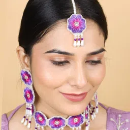 Tipsy closet Women Pink Jewellery Set-image-71