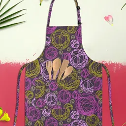 ArtzFolio Brown & Purple Printed Cotton Aprons-23
