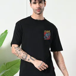 OWL MINK Men Graphic Printed Round Neck Pure Cotton T-shirt-image-48