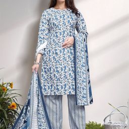 Moda Rapido Floral Printed Round Neck Kurta with Trousers & Dupatta-picture-52