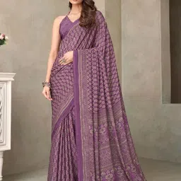 DURGA EMPORIO Floral Printed Pure Crepe Saree-picture-41