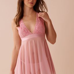 La Vie en Rose Floral Embroidered Laced Babydolls-image-55